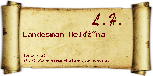 Landesman Heléna névjegykártya